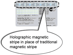 JCB Card bearing Holographic Magnetic Stripe